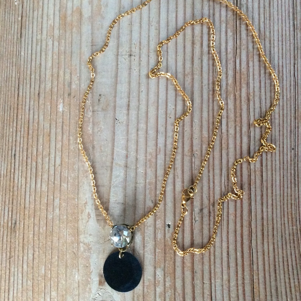 New Rhinestone Pendant Necklace & Anthropologie Bag